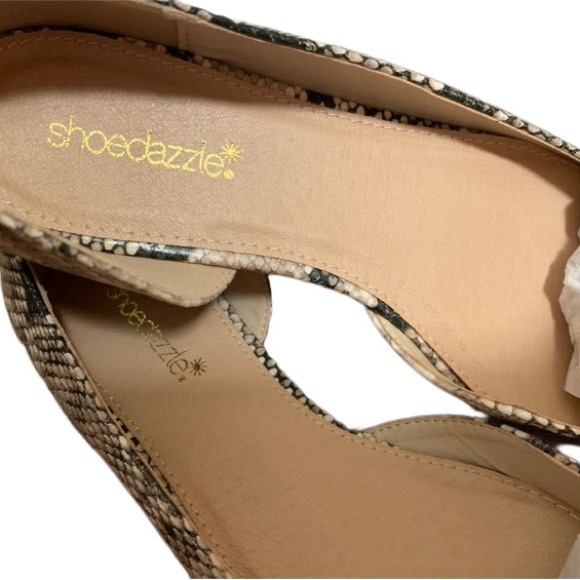 Sz 9 Ismene Natural Snake Slip on Flats NIB - Picture 3 of 9